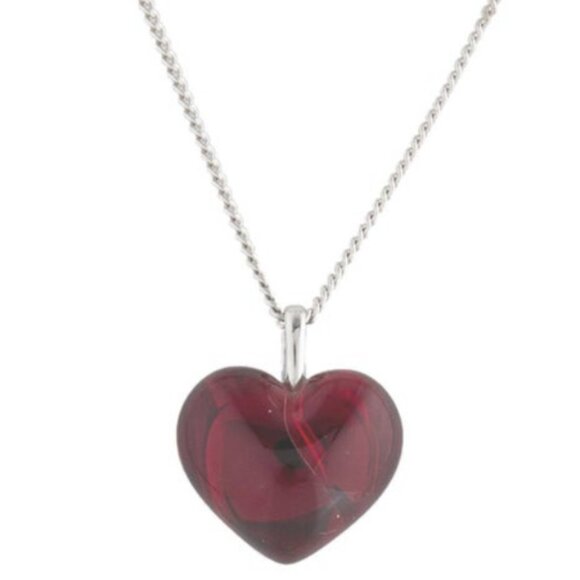 BACCARAT FRENCH CRYSTAL STERLING SILVER 925 HEART PENDANT - Picture 2 of 9